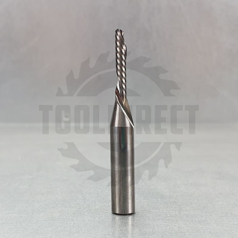 Фреза спиральная концевая для ЧПУ однозаходная Z1 (нижний рез) D=4x20x60 посадка S=8 Tideway