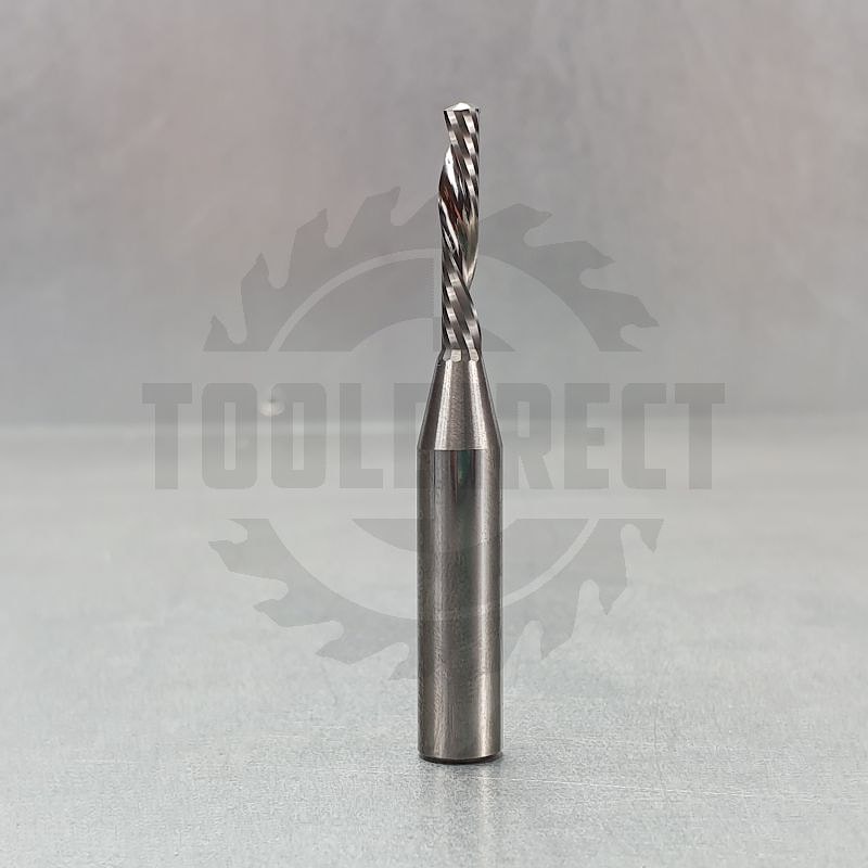 Фреза спиральная концевая для ЧПУ однозаходная Z1 (нижний рез) D=4x20x60 посадка S=8 Tideway
