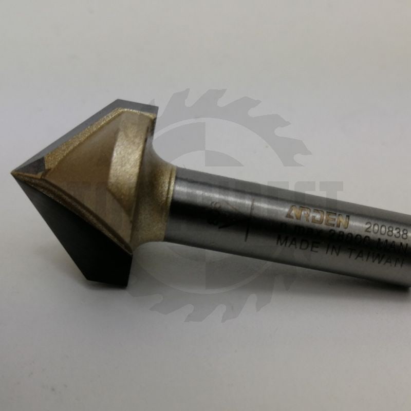 Фреза пазовая конусная V-образная угол V=90° D=19.05x12.7x45 S=8 Z2 HW ARDEN