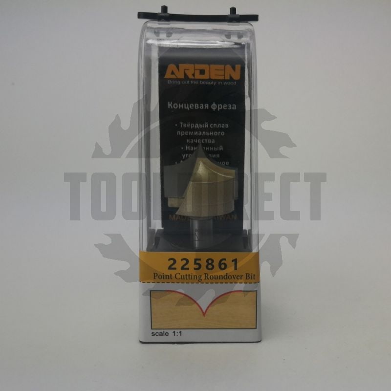 Фреза концевая скругление кромки филенок R=12.7 D=25.4x19.05x55 S=8 Z2 HW ARDEN   