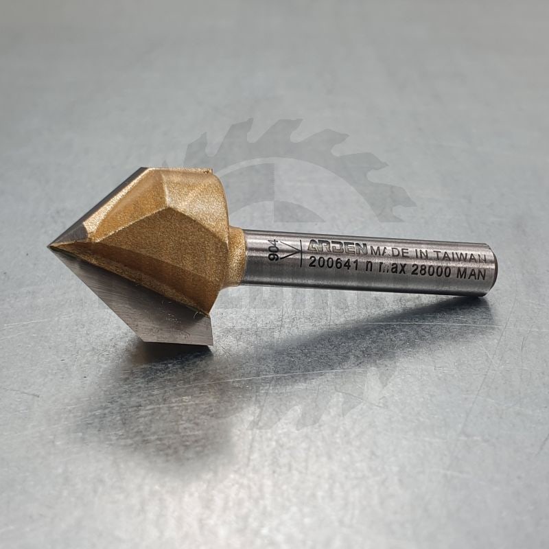 Фреза концевая пазовая конусная V-образная угол V=90º D=19.05х15.88x48 S=6 Z2 HW ARDEN   