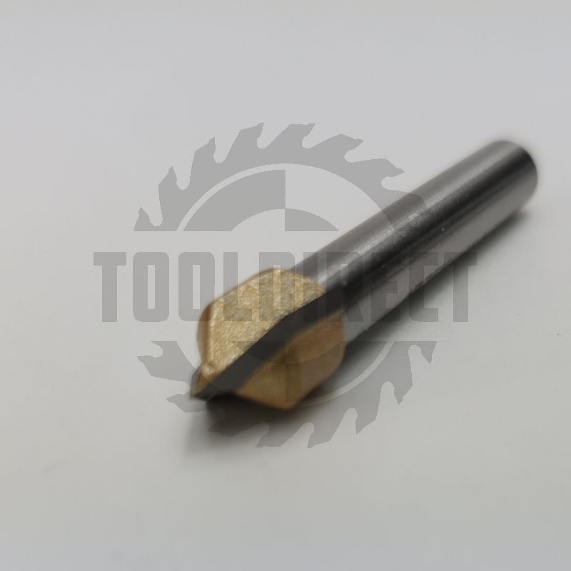 Фреза концевая пазовая конусная V-образная угол V=90° D=9.5x9.5x43 S=6 Z2 HW ARDEN