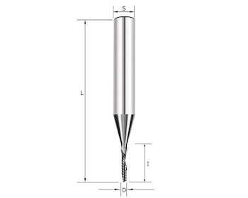 Фреза спиральная для ЧПУ однозаходная Z1 (верхний рез) D=4x12x40 S=4 по древесине, фанере Rotis — артикул 137.04124004