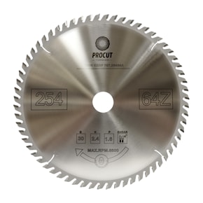 Пила торцовочная с тонким пропилом 254x2.4/1.6x30 Z=64 PROCUT