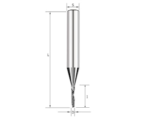 Фреза спиральная Z1 (нижний рез) D=4x12x50 S=6 Rotis 127.041250   