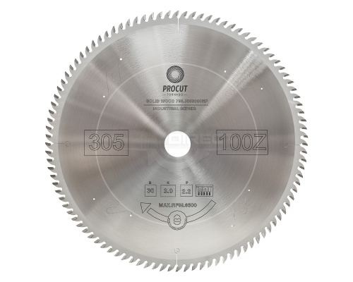 Пильный диск D=305x30x3.2/2.2 Z=100 ATB усиленный поперечный рез по древесине PROCUT  